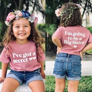 Baby Big Sister Girl Shirt Abibioni Cotton Girls Summer Child Tops T per bambini Funny Tee Shirt 240511