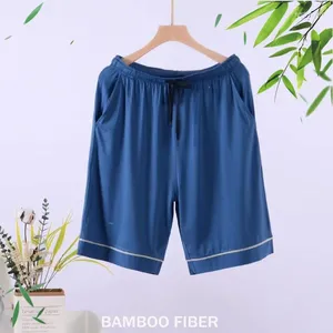Shorts masculinos 95% de fibra de bambu correndo com bolsos de 7 polegadas de ginástica leve e esportes atléticos de fundo de pavio de pijama azul