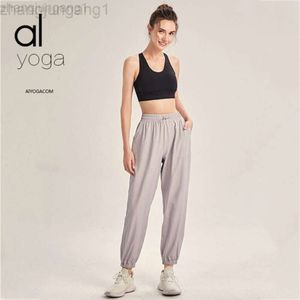 Desginer als Yoga Aloe Pant Leggings Origin Breathable Anzug Casupants Outdoor Sports Frauen Schnürung mit losen Etikett