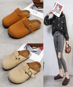 Kvinnor Suede Platform Clog Home Shoesslippers Fashion Wedges Heel Cork Mules Non Slip Sole Spuckle Outdoor9631502