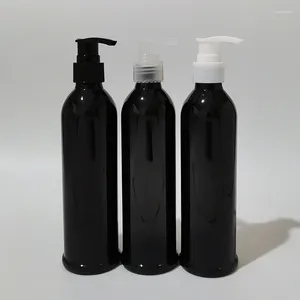 Garrafas de armazenamento 30pcs 250ml garrafa de plástico preto vazio com bomba de loção Saban