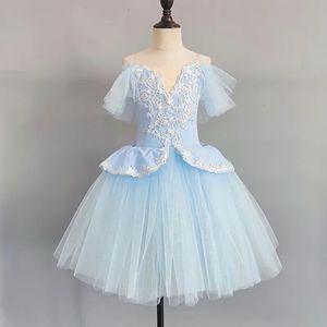 Çocuklar için Profesyonel Etek Kızlar için Long Tutu Balesi Adulto Kid Kozumlar Prenses Dans Elbisesi Performans Giyim 240510