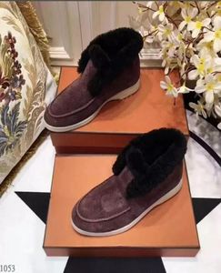 2022SS Winter Suede Leather Inside Bress Shoes Women Women Driving Shoes Loro Luxury Design Open Walk Flats Mocassin 3548238892