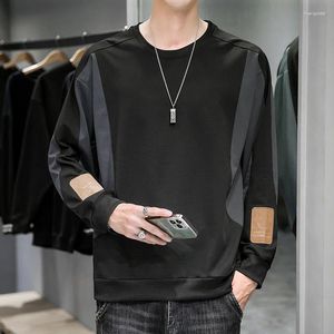 Herrtröjor mode 2024 Spring Autumn Casual Punk Sweatshirts Male Streetwear Pullovers Youth Sports Patchwork Hip Hop Top Clothing