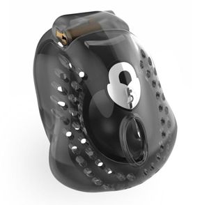 Полностью окруженный дизайн мужской устройство блокировки пластиковая клетка с 4 размерами петухой кольца секс -игрушки мужчины Belt6468625