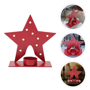 Candle Holders 1 Pc Star Shape Candlestick Christmas Iron Art Decoration Crafts