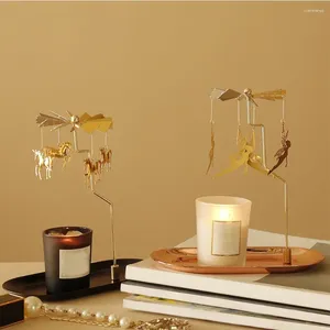 Candle Holders Gold Wedding Party Home Decoration Holder Rotating Candlestick Spinning