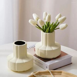 Vasos de estilo simples vaso de cerâmica Tabela decorativa mesa de planta disposição de flores Decoração de escritório de vida