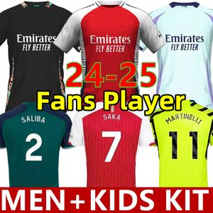 24 25 Saka Arsenl Rice G.Jesus Jersey Soccer Jerseys Special Edition Home 3 -й детский комплект Odegaard J.Timber Havertz Tierney Willian Smith Rowe Play