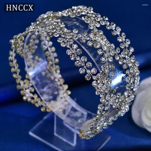 Headpieces HNCCX Handmade Bridal Headband Rhinestone Wedding Hair Accessories Shining Crystal Chain Headwear For Princess Party CP243