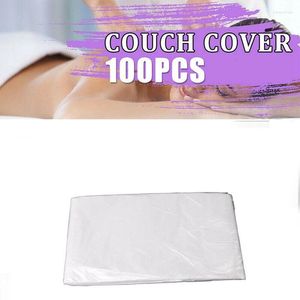 Chair Covers 100Pcs Disposable Plastic Couch Cover Bedspread SPA Massage Treatment Table Sheets Transparent Beauty Bed Durable Easy To Use
