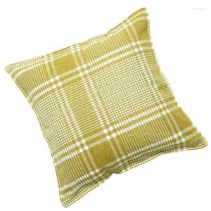 Pillow Plaid Linen Throw Cases Woven Casual Edge Pillowcase Home Decor Decorations For Couch Sofa