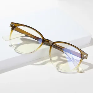 Sonnenbrillen Frames runder Rahmen Antiblau helles flaches Spiegelbrillen Modische T-förmige Brille 2024 Trend Progressive Farbe