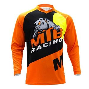 Fanów TEE TEE MTB Downhill Jersey Motocoss długie rękawowe Moto MTB Rowerowe odzież MX DH Odzież Q240511