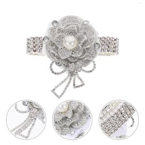 Fiori decorativi Flori Floro Corsage Pringlet PROMP BOUQUET BOUQUET Rhinestones Bride Bridesmaids Bouquet Accessori