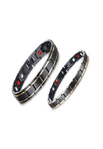 316L Edelstahl Gesundheitsenergie Armband Männer Titanium Stahl Bio Magnetic Therapy Power Frauen039s Armreifen für Paare Fashion6727626