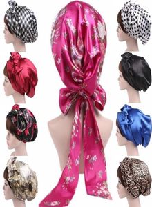 Soft Scarf Hijab Satin Bow Headscarf Bonnet Hair Wrap Sleeping Turban Head Accessories Bandanas8207012