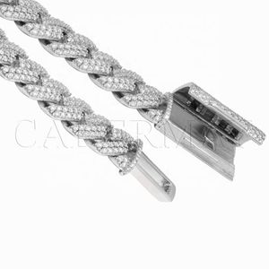 Long Clasp 14mm Silver925 Cuban Chain Necklace Hiphop 2 Rows Moissanite Iced Out Pass Diamond Tester Link Men Gifts