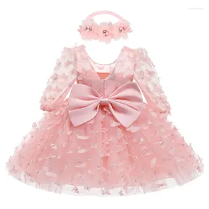 Vestidos de menina 3-24 meses nascidos de vestido Flores de moda de moda Princesa bebê presente de aniversário de Natal 2024 roupas infantis roupas