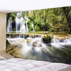 Tapestries Natural Landscape Tapestry Forest Waterfall Sea Bohemia Hippie Wall Decoration Room Art Hanging Fabric