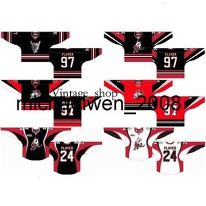 Vin Weng Go personalizzato 2009 10-Preres ohl maschile femminile bianco rosso nero cingora niagara Icedogs s 2007 08-2008 09 Ontario Hockey League Maglie