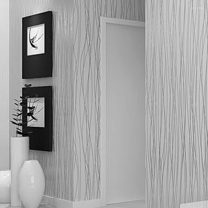 Sfondi semplici strisce in argento grigio arrotolato decorazioni per la sala da parati decorazione moderna a strisce di lusso a strisce solide rotolo di carta da parete grigio solido