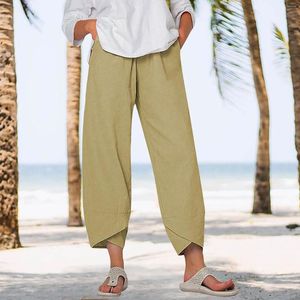 Frauenhose Capri lässige Sommer -Baumwollhose Capri