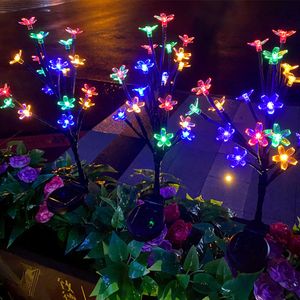 LED Solar Cherry Blossom Ground Insertion Lamp, Courtyard Garden Decoration, Outdoor Landscape Lamp