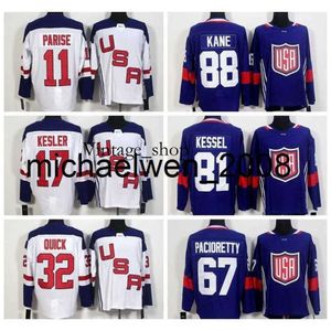 Vin Weng 2017hockey Team USA Copa do Mundo Jerseys Azul Branco 88 Patrick Kane Jersey US 32Jonathan Quick 67Max Pacioretty 81Phil Kessel 30ben Bishop