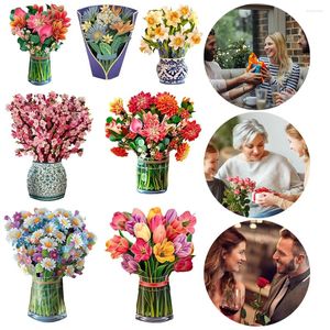 Dekorative Blumen Muttertag 3d Up Blumengrußkarte Papier Permanent Bouquet Frau Mutter Freundin Lehrer Geschenk Geschenk