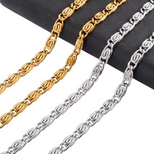 Ketten Chic Edelstahl Halskette für Frauen Männer Verknüpfung Twist Chain Choker auf dem Nackenschmuck, das Accessoires Silber/Gold Farbe macht