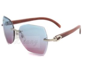 Yeni stil en kaliteli lüks modaya uygun ahşap güneş gözlüğü 8300817 erkek ve dişi gümüş için kesilmiş lensler boyutu 18135m167849