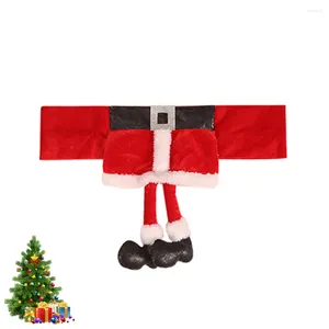 Chaves de cadeira de cadeira Belt Belt Festive Back Sashes Protetor de jantar Santa Hat Holiday Holiday