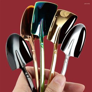 Spoons 10pcs Stainless Steel Ice Cream - Creative Shovel Design For Desserts Tea Coffee Ideal Home Kitchen Restaurant