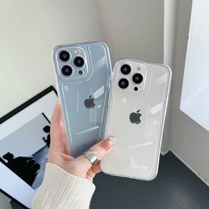 For iPhone 15 Pro Max 14 13 12 11 Plus Mini Durable Transparent Soft Silicone TPU Mobile Phone Cases Back Cover Non-Yellowing Retail and Wholesale