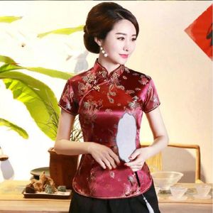 Roupas étnicas Plus Tamanho do estilo chinês blusa clássica primavera verão feminino tang top shirt retro mandarim colar brocado