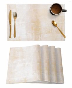 Table Mats 4/6 Pcs Oil Painting Style Cream Vintage Art Placemat Kitchen Home Decoration Dining Coffee Mat