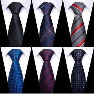 Neck Tie Set Classic Many Color Newest style Holiday Gift Tie Pocket Squares Cufflink Set Necktie Dark Blue Wedding Accessories Plaid Group