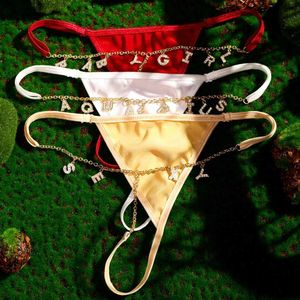 Slievi mutandine sexy lettere di cristallo bling personalizzato Sexy Lettere fai -da -te Chain Women Chain Body Chain Multicolor Bikini Thong Beach Gioielli personalizzati T240510