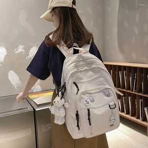 Backpack Fashion Women Student Badge à prova d'água Bear Nylon Girls Laptop School Bolsa Lazer Viagem
