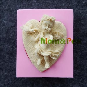 ベーキング型Mompea1164 Heart Angel Silicone Mold Cake Decoration Fondant 3D Food Grade