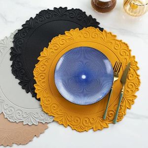 Tapetes de mesa Durável Copo Durável Resistente à Cozinha Placemat Cor de Cor de Cor Sólida Decorativa Isolada para Casa