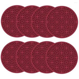 Table Mats Cup Mat Coasters Non-Slip Silicone 10cm 10x10x0.4cm 8 Pack 8Pcs Drinks For Coffee Pad Brand