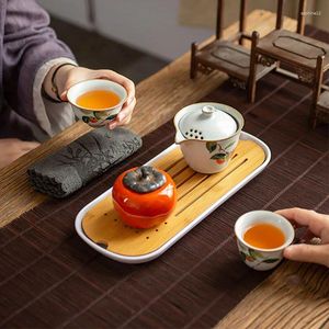 Teaware Sets Portable Vintage Tea Set Japanese Ceramic Fine Gift Table Service With Tray Teapot Kitchen Accessories