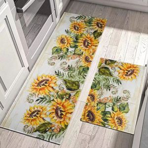 Kitchen Floor Mat Rugs Long Carpet for Living Room Balcony Washable Absorbent AntiSlip Vintage Home Entrance Doormat 240424