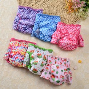 Vestuário para cães animais de estimação calças fisiológicas fraldas femininas shorts de saia íntima Pet Princess Princess Supplies Ruffles à prova de vazamentos