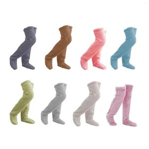 Women Socks Plush Boot Fleece Stocking Soft Long Stockings Foot Wrap Thigh High For Apartment Bedroom Dorm