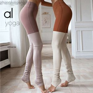 Desginer als yoga aloe pantolon taytları aynı stil ile çift kombinasyon adımları ayaklar üzerindeki adım tanrıça çıplak sıkı mat fitness pantolon kalça kalça kaldırma yüksek bel kadınları