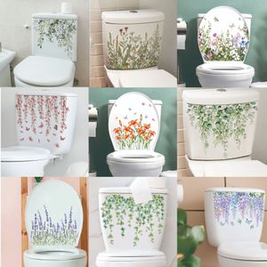 Mor Hawthorn Yeni Bitki Çiçek Buzdolabı Sticker Tuvalet Duvar Sticker Banyo Dekorasyonu Kendi Yapışkan Duvar Sticker