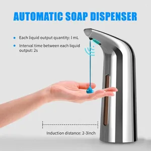 Distribuidor de sabão líquido plástico automático 400ml Sensor IR Touchless Lavagem à mão para refeições domésticas Limpeza de banheiro Ouro